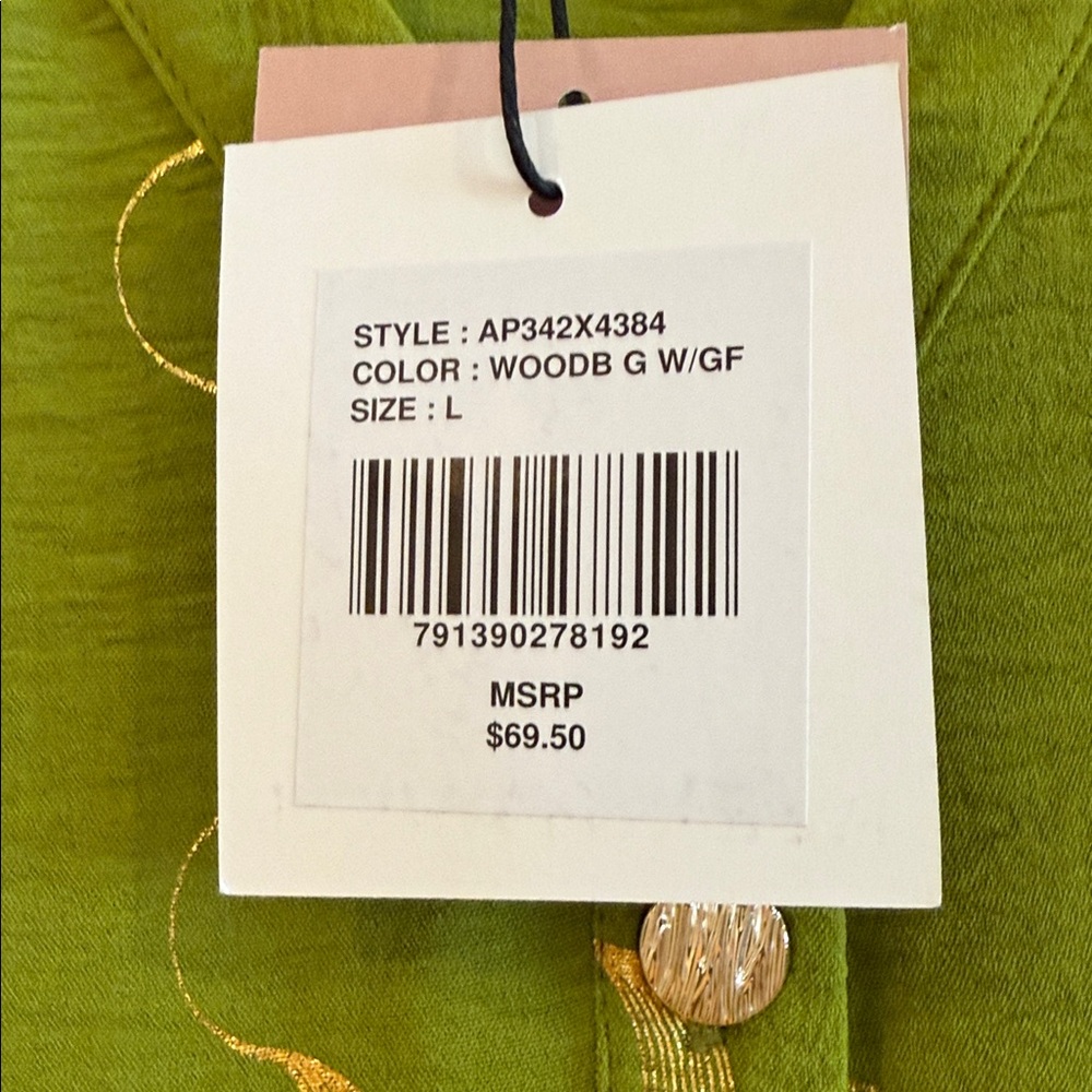 Parker Green and Gold Blouse - Picture 6 of 7